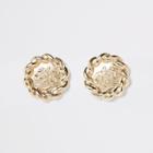 River Island Womens Gold Color Twist Flower Large Stud Earrings