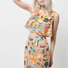 River Island Womens Petite Floral Embroidered Crop Top