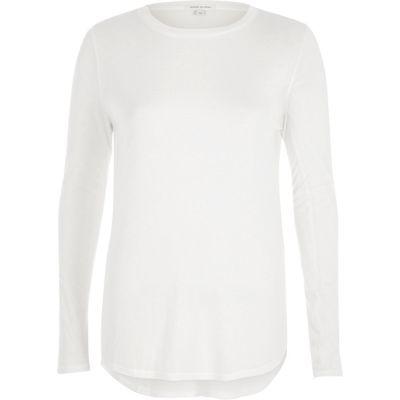 River Island Womens White Long Sleeve Jersey T-shirt
