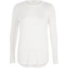 River Island Womens White Long Sleeve Jersey T-shirt