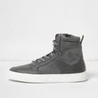 River Island Mens High Top Contrast Sole Lace-up Trainers