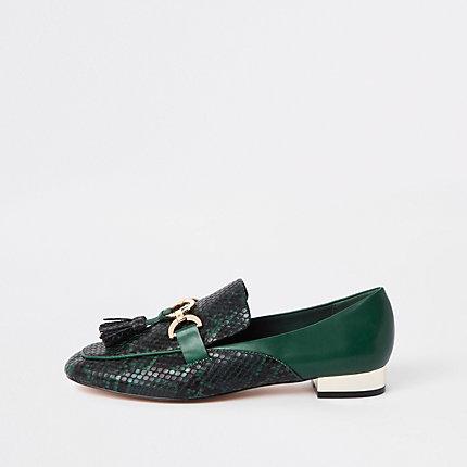 River Island Womens Snake Snaffle Front Loafer