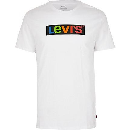 Mens Levi's White Multi Colour Print T-shirt