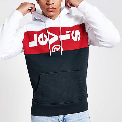 Mens Levi's White Block Hoodie