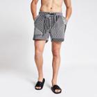 River Island Mens Arcminute Geo Print Swim Trunks