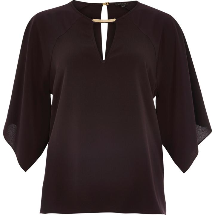 River Island Womens Cut-out Front Kimono Top
