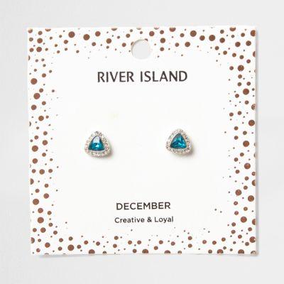 River Island Womens Gem December Birthstone Stud Earrings