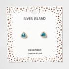 River Island Womens Gem December Birthstone Stud Earrings