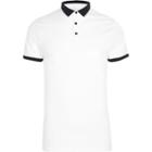River Island Mens White Tipped Muscle Fit Polo Shirt