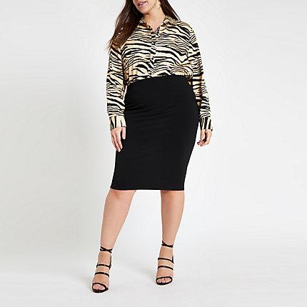 River Island Womens Plus Ponte Pencil Skirt