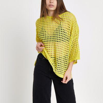 River Island Womens Open Stitch Metallic Top