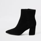 River Island Womens Suede Pointed Toe Block Heel Boots