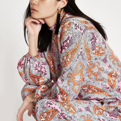 River Island Womens Paisley High Neck Top