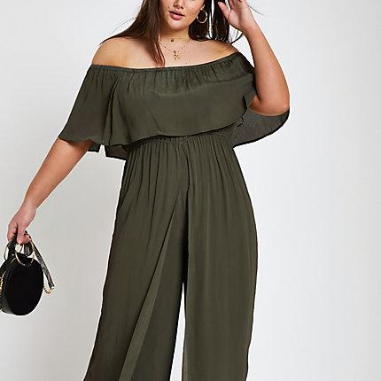 River Island Womens Plus Bardot Jumpsuit