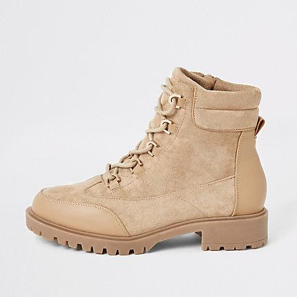 River Island Womens Chunky Lace-up Hiking Boots