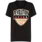 River Island Womens 'revolution' Band Print Choker T-shirt