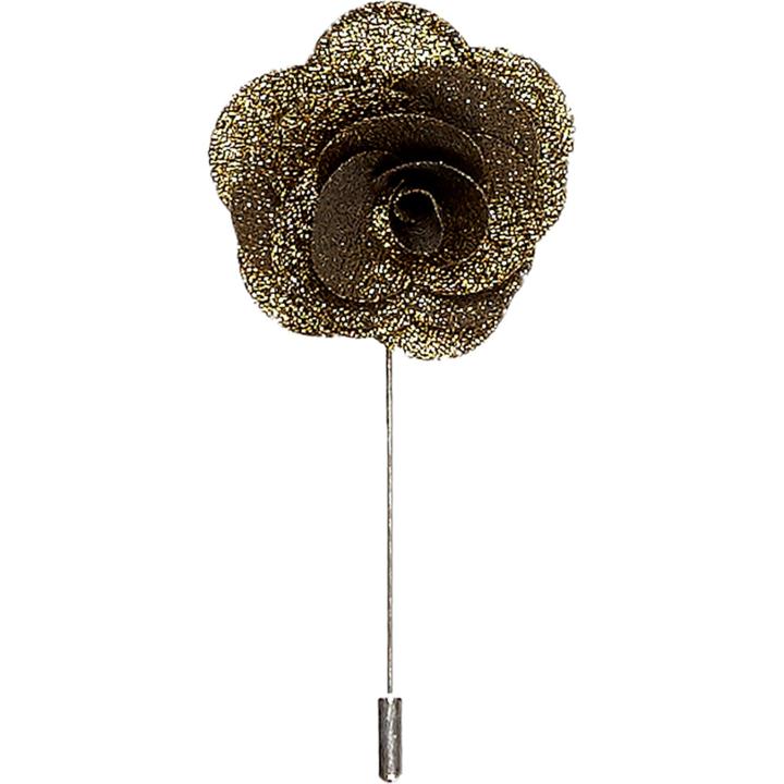 River Island Mensgold Flower Lapel Pin