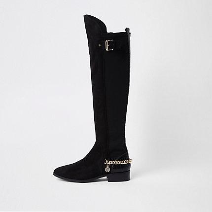 River Island Womens Chain Detail Knee High Boots