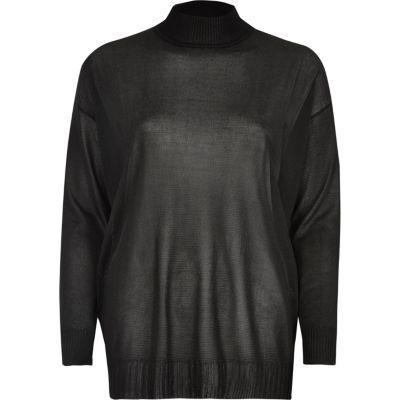 River Island Womens Sheer Knit Turtleneck Top