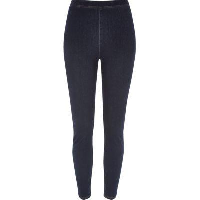 River Island Womens Wash Denim Look High Rise Leggings