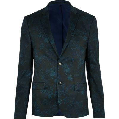 River Island Mens Floral Cropped Suit Jacket