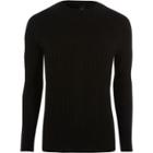 River Island Mens Muscle Fit Ribbed Crew Neck Jumper