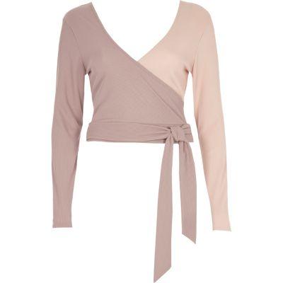 River Island Womens Wrap Tie Ballet Crop Top