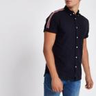 River Island Mens Tape Short Sleeve Oxford Shirt