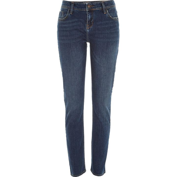 River Island Womens Dark Wash Stevie Straight Jeans