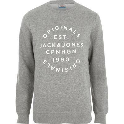 River Island Mens Jack And Jones Print Crew Neck Sweatshirt