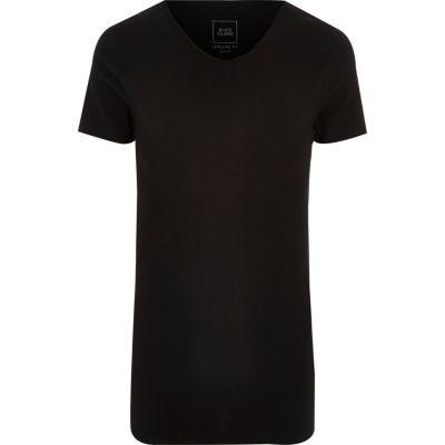 River Island Mens Scoop V Neck Muscle Fit T-shirt