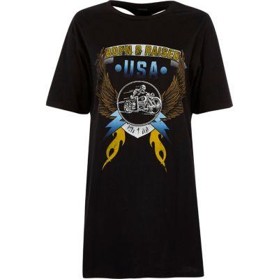 River Island Womens Band Print Harness Oversized T-shirt