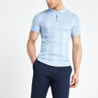 River Island Mens Muscle Fit Rib Knitted Polo Shirt
