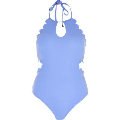 River Island Womens Scallop Detail Swimsuit