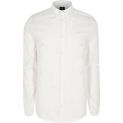 River Island Mens Big And Tall White Button Through Shirt