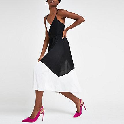 River Island Womens Colour Block Plisse Wrap Dress