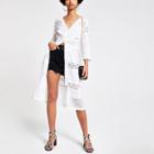 River Island Womens White Embroidered Shirt Dress