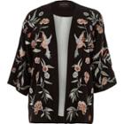 River Island Womens Floral And Bird Embroidered Kimono