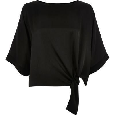 River Island Womens Petite Loose Fit Knot Front Top