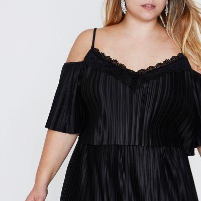 River Island Womens Plus Plisse Layered Cami Maxi Dress