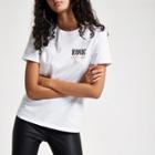 River Island Womens White 'iconic' Print T-shirt