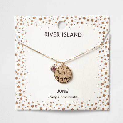 River Island Womens June Birthstone Necklace