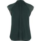 River Island Womens Pleat Front Cap Sleeve Top