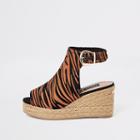River Island Womens Wide Fit Printed Espadrille Wedges