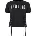 River Island Womens Petite 'radical' Lace-up T-shirt