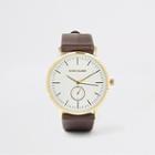 River Island Mens Textured Gold Tone Face Watch