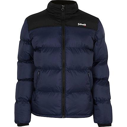 Mens Schott Colour Block Padded Jacket