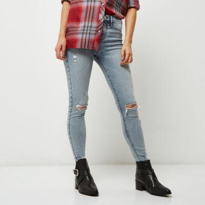 River Island Womens Petite Acid Wash Molly Jeggings