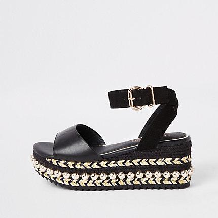 River Island Womens Studded Flatform Espadrille Wedges