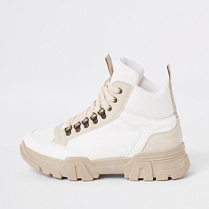 River Island Womens White Chunky Lace-up Sneakers